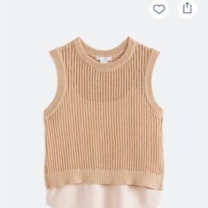 Tan Knit Sleeveless Top